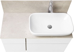 Акватон Мебель для ванной Мишель 100 с гранитной столешницей дуб эндгрейн/белый с раковиной Infinity – фотография-4